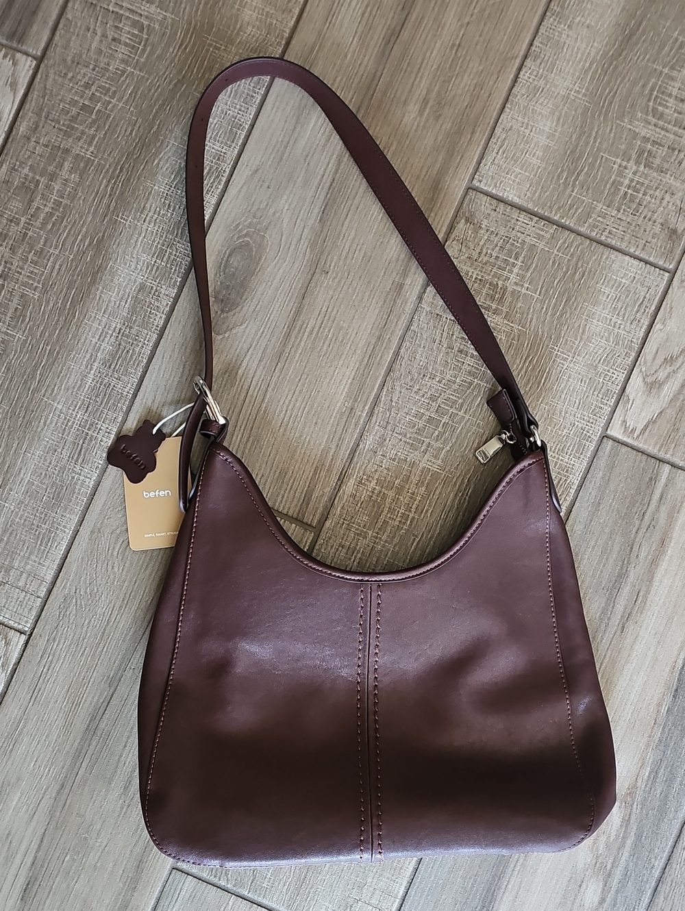 Befen Women’s Brown Leather Shoulder Bag